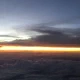 Sun setting as seen from an airplane