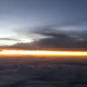 Sun setting as seen from an airplane