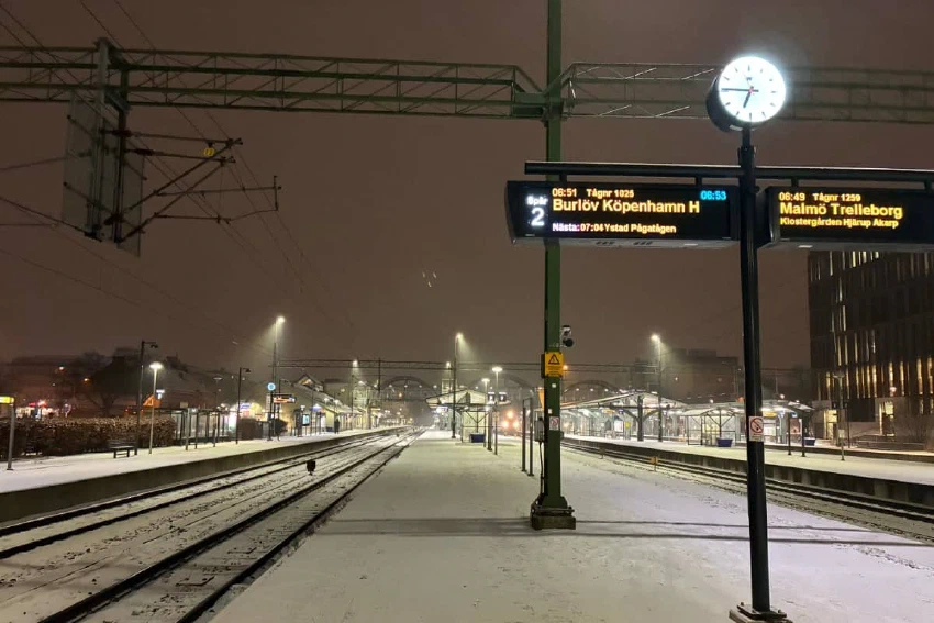 Lund train station in February
