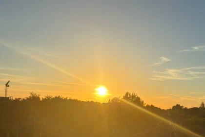 Sun setting over Lund