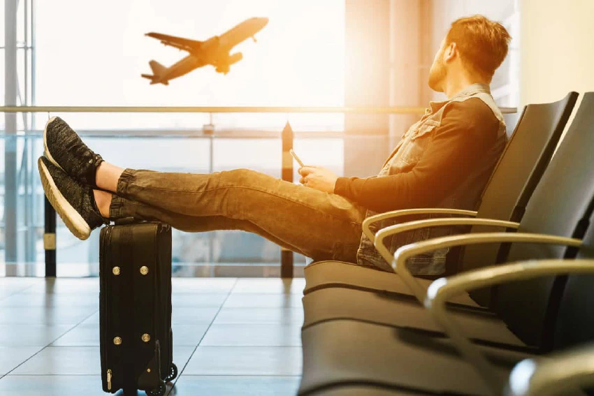 Person waiting at an airport