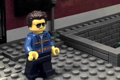 Lego figure with cool sunglasses