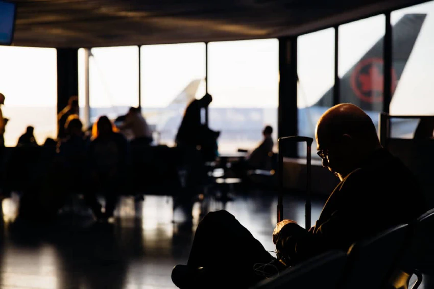 Person waiting at an airport