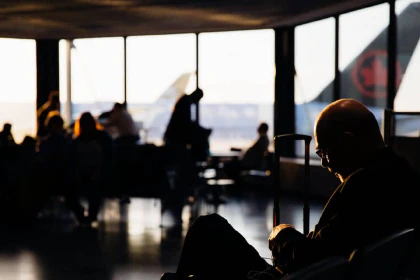 Person waiting at an airport