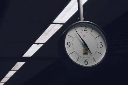 Clock at a train station