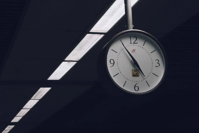 Clock at a train station