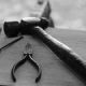 Carpentry tools on workbench