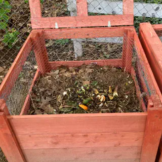 Open compost bins Open compost bins