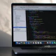 Open laptop showing source code